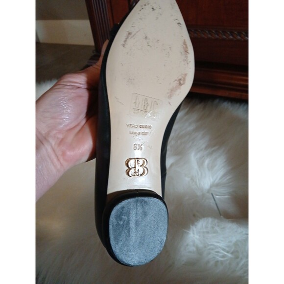 Beautiisoles Leather Chain Pointed Flats Women's 6.5 Made in Italy Navy/White - Picture 7 of 10